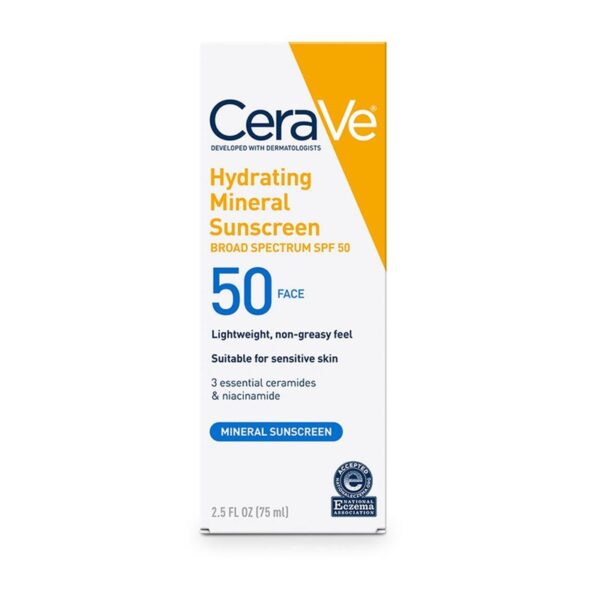 لوسیون صورت ضد آفتاب مینرال مرطوب‌کننده با SPF 50 سراوی Cerave Hydrating Mineral Sunscreen SPF 50 Face Lotion - Image 2