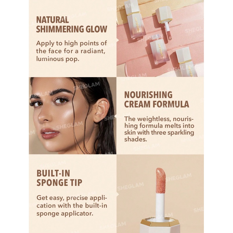 1698304484765ac8e07bf9d5dadd6e6c27d9c2fb70 (1) هایلایتر مایع گلور بلوم شیگلم SHEGLAM Glow Bloom Liquid Highlighter - Image 3
