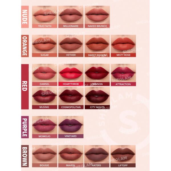 رژ لب مایع مات الور شیگلم SHEGLAM Matte Allure Liquid Lipstick - Image 3