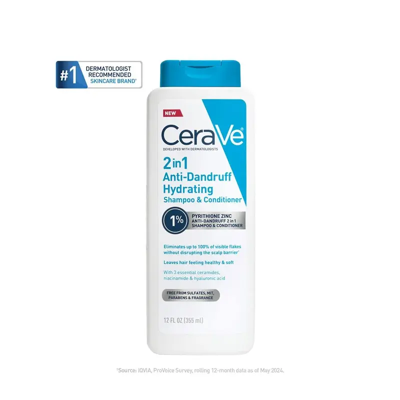 dandruff-2-1_front شامپو و نرمکننده ۲ در ۱ ضد شوره و مرطوبکننده سراوی CeraVe 2-in-1 Anti-Dandruff Hydrating Shampoo and Conditioner - Image 1