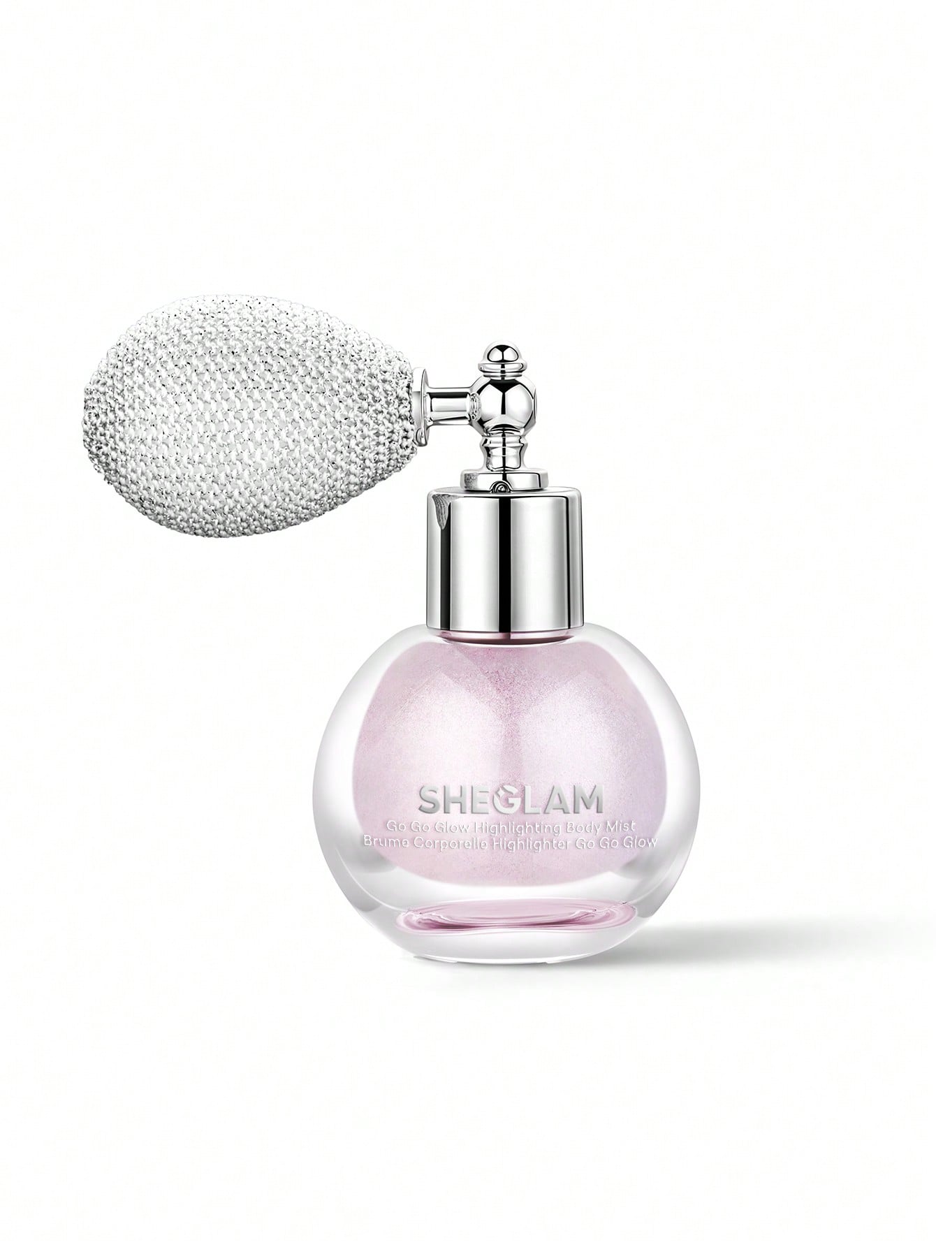 body mist-pink بادی میست و هایلایتر شیگلم Go Go Glow Highlighting Body Mist - Image 1