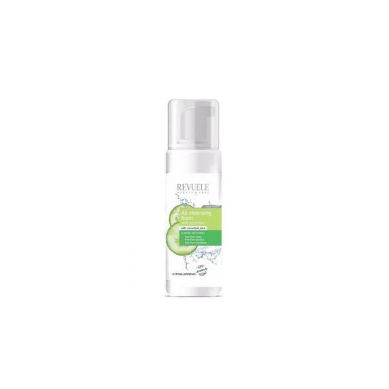 revuele-air-cleansing-foam-cucumber-juice فوم شستشوی صورت هوای خیار رووله REVUELE AIR CLEANSING FOAM WITH CUCUMBER JUICE - Image 1